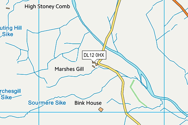 DL12 0HX map - OS VectorMap District (Ordnance Survey)