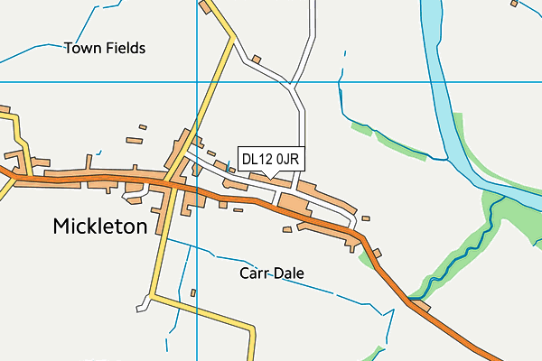 Mickleton Village Hall map (DL12 0JR) - OS VectorMap District (Ordnance Survey)