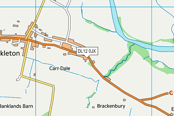 DL12 0JX map - OS VectorMap District (Ordnance Survey)