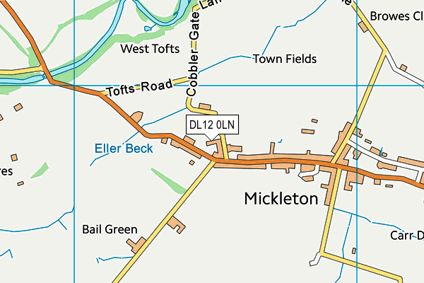 DL12 0LN map - OS VectorMap District (Ordnance Survey)