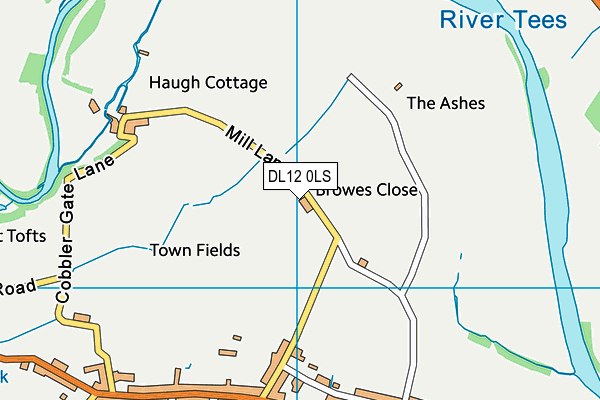 DL12 0LS map - OS VectorMap District (Ordnance Survey)