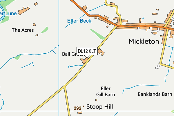 DL12 0LT map - OS VectorMap District (Ordnance Survey)