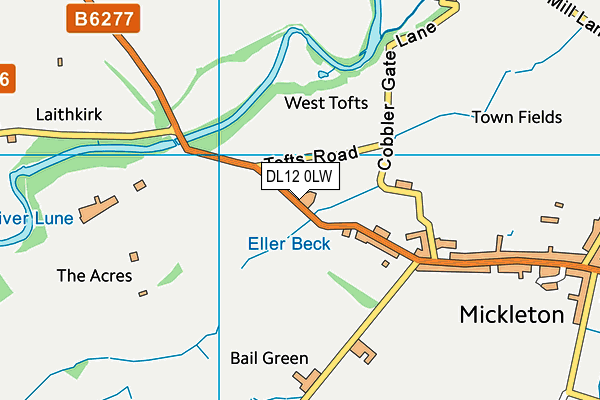 DL12 0LW map - OS VectorMap District (Ordnance Survey)