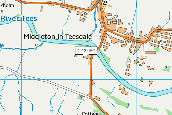 DL12 0PG map - OS VectorMap District (Ordnance Survey)