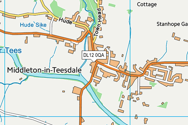 DL12 0QA map - OS VectorMap District (Ordnance Survey)