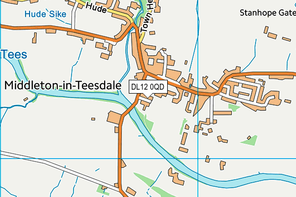 DL12 0QD map - OS VectorMap District (Ordnance Survey)