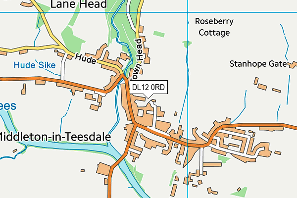 DL12 0RD map - OS VectorMap District (Ordnance Survey)