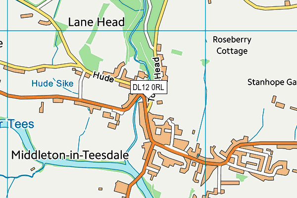 DL12 0RL map - OS VectorMap District (Ordnance Survey)