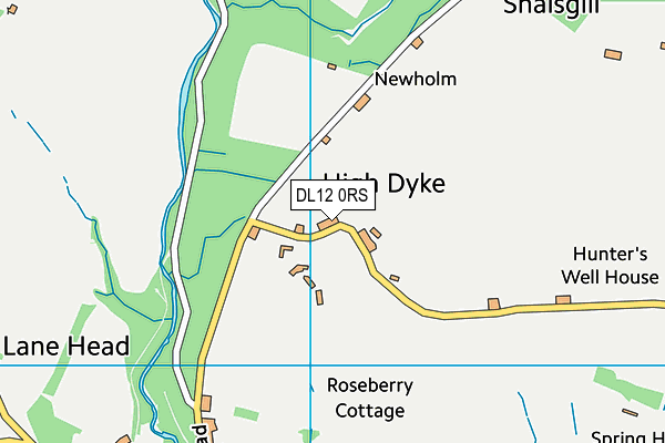 DL12 0RS map - OS VectorMap District (Ordnance Survey)