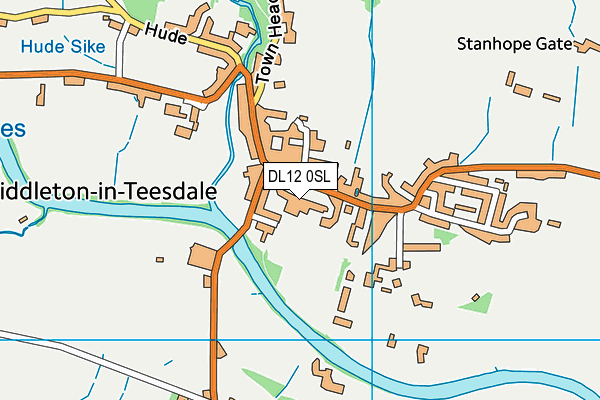 DL12 0SL map - OS VectorMap District (Ordnance Survey)