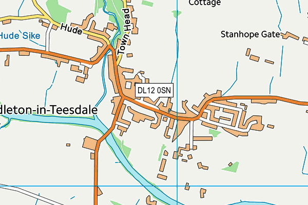 DL12 0SN map - OS VectorMap District (Ordnance Survey)