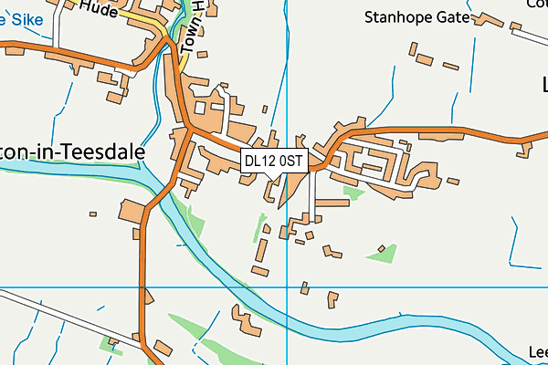 DL12 0ST map - OS VectorMap District (Ordnance Survey)