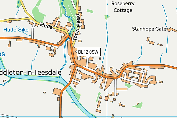 DL12 0SW map - OS VectorMap District (Ordnance Survey)