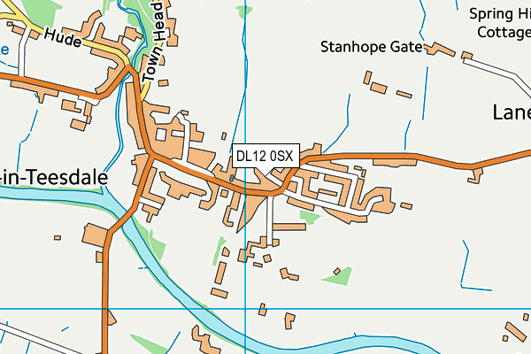 DL12 0SX map - OS VectorMap District (Ordnance Survey)