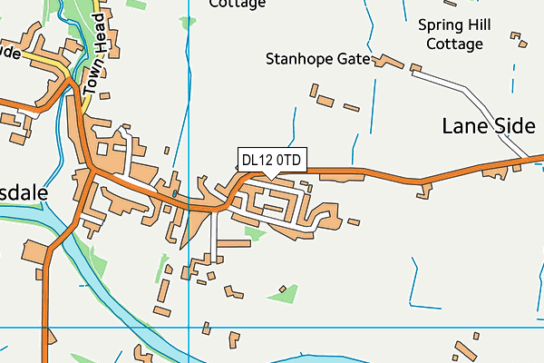 DL12 0TD map - OS VectorMap District (Ordnance Survey)