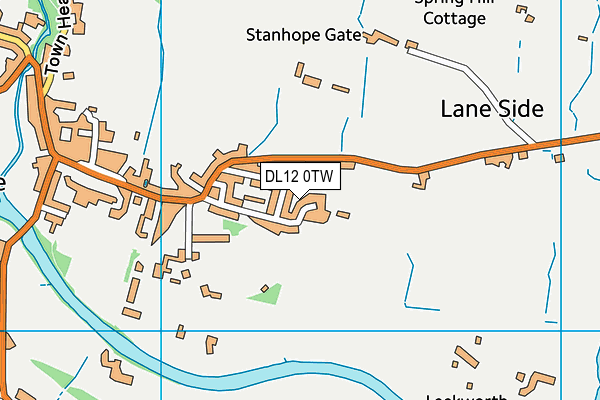 DL12 0TW map - OS VectorMap District (Ordnance Survey)