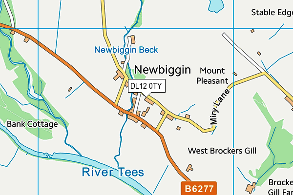 DL12 0TY map - OS VectorMap District (Ordnance Survey)