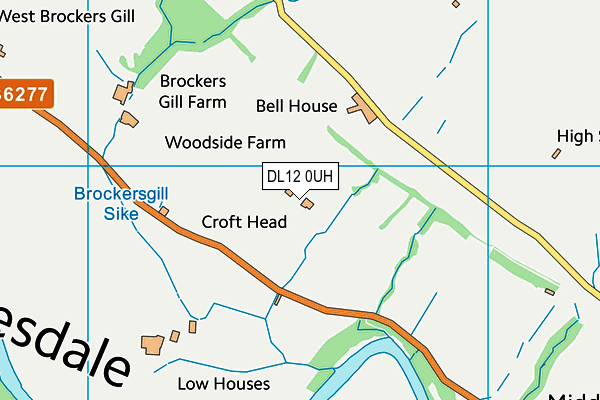 DL12 0UH map - OS VectorMap District (Ordnance Survey)