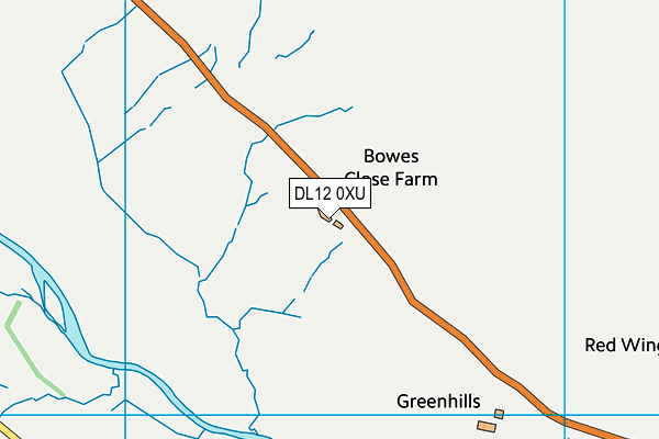 DL12 0XU map - OS VectorMap District (Ordnance Survey)
