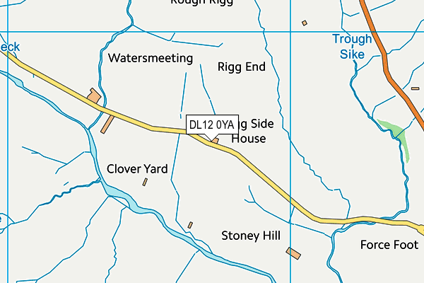 DL12 0YA map - OS VectorMap District (Ordnance Survey)