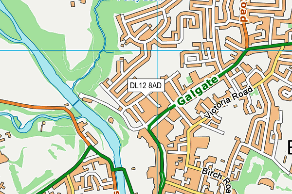 DL12 8AD map - OS VectorMap District (Ordnance Survey)