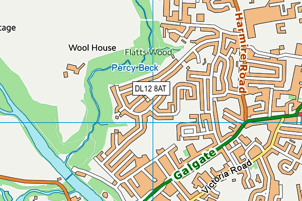 DL12 8AT map - OS VectorMap District (Ordnance Survey)