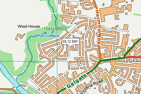 DL12 8AY map - OS VectorMap District (Ordnance Survey)