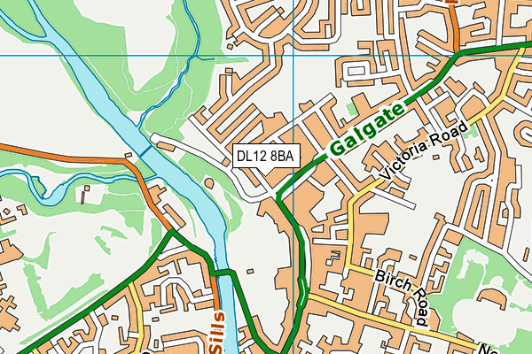 DL12 8BA map - OS VectorMap District (Ordnance Survey)