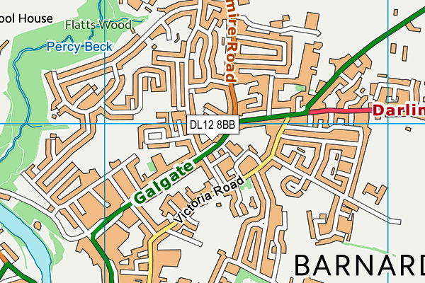 DL12 8BB map - OS VectorMap District (Ordnance Survey)