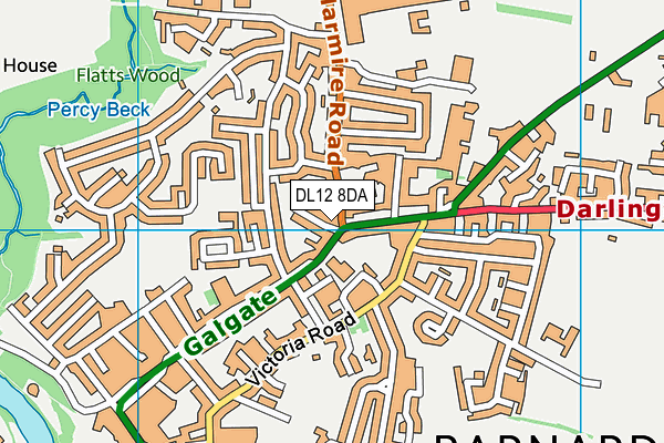 DL12 8DA map - OS VectorMap District (Ordnance Survey)