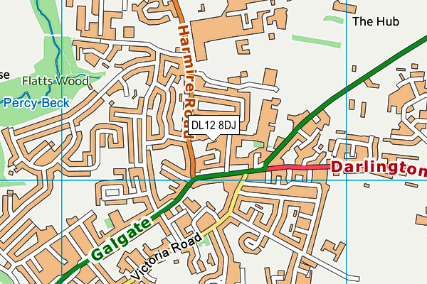 DL12 8DJ map - OS VectorMap District (Ordnance Survey)