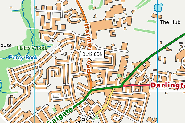 DL12 8DN map - OS VectorMap District (Ordnance Survey)
