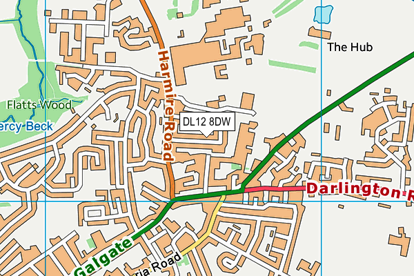 DL12 8DW map - OS VectorMap District (Ordnance Survey)