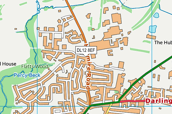 DL12 8EF map - OS VectorMap District (Ordnance Survey)