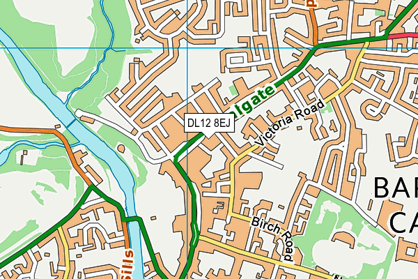 DL12 8EJ map - OS VectorMap District (Ordnance Survey)