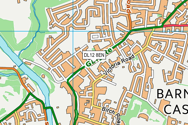 DL12 8EN map - OS VectorMap District (Ordnance Survey)