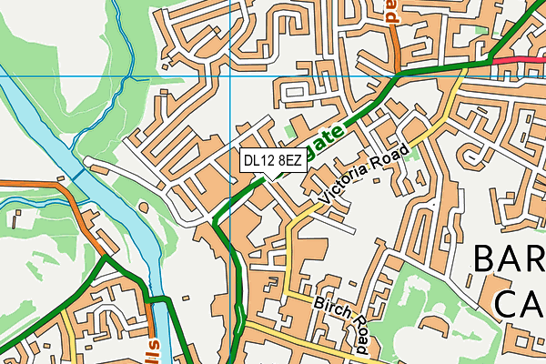 DL12 8EZ map - OS VectorMap District (Ordnance Survey)