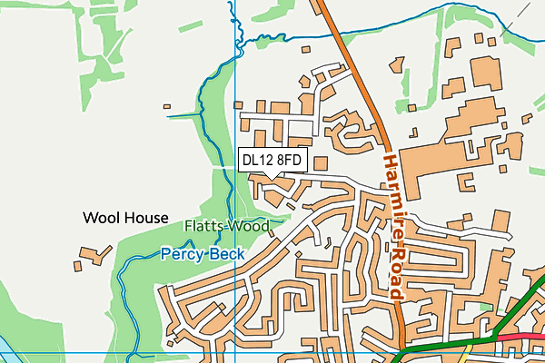 DL12 8FD map - OS VectorMap District (Ordnance Survey)