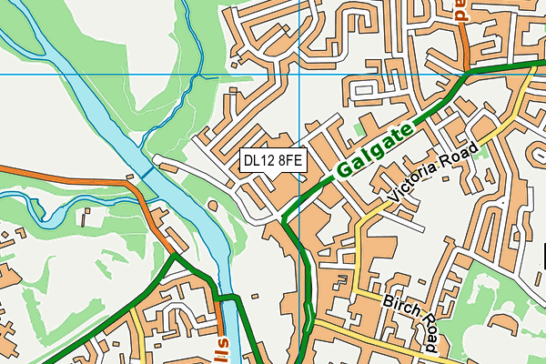 DL12 8FE map - OS VectorMap District (Ordnance Survey)