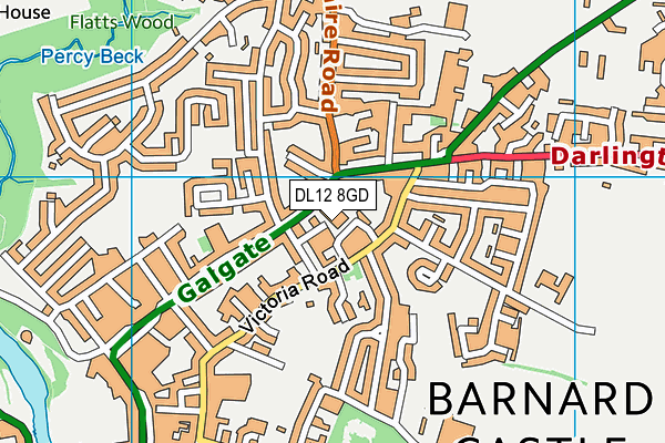 DL12 8GD map - OS VectorMap District (Ordnance Survey)