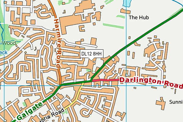 Teesdale School map (DL12 8HH) - OS VectorMap District (Ordnance Survey)