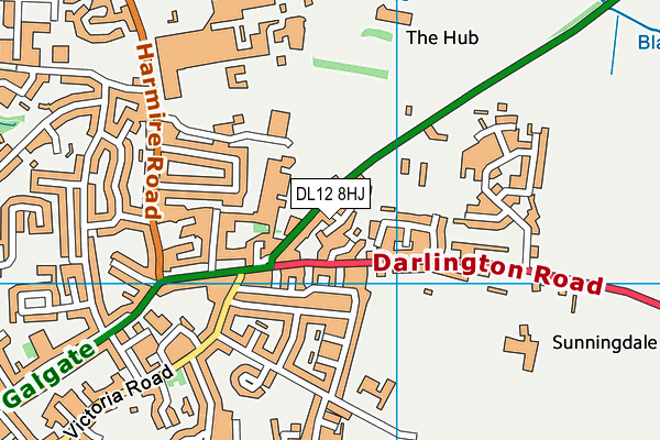 DL12 8HJ map - OS VectorMap District (Ordnance Survey)