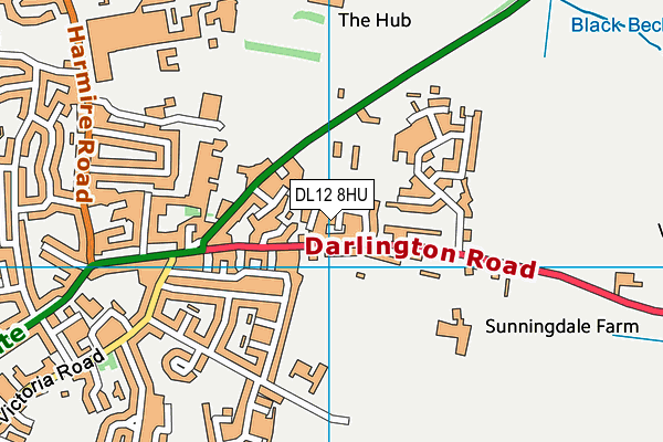 DL12 8HU map - OS VectorMap District (Ordnance Survey)
