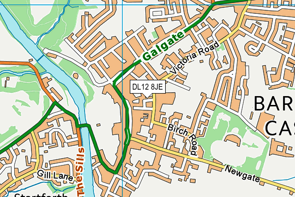 DL12 8JE map - OS VectorMap District (Ordnance Survey)