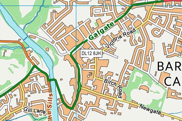 DL12 8JH map - OS VectorMap District (Ordnance Survey)