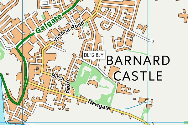 DL12 8JY map - OS VectorMap District (Ordnance Survey)