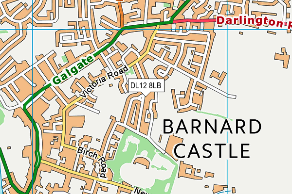 DL12 8LB map - OS VectorMap District (Ordnance Survey)