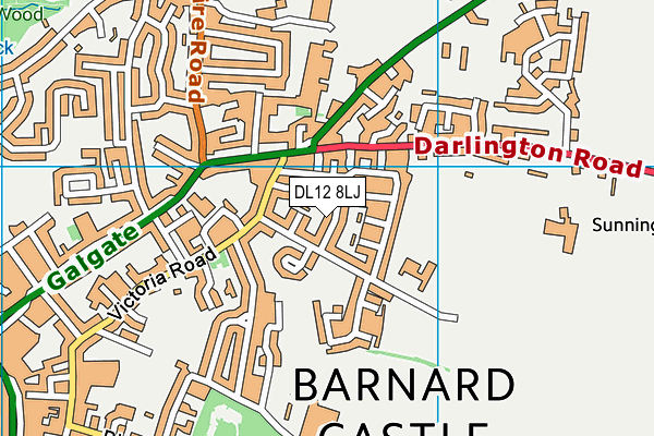 DL12 8LJ map - OS VectorMap District (Ordnance Survey)