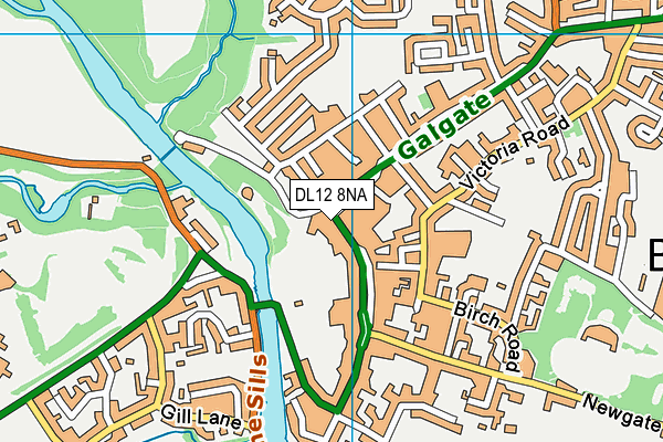 DL12 8NA map - OS VectorMap District (Ordnance Survey)