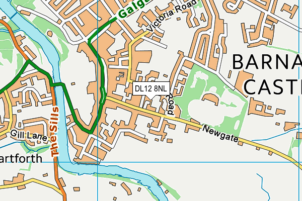 DL12 8NL map - OS VectorMap District (Ordnance Survey)